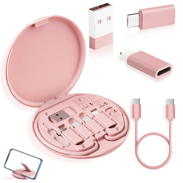 2-Pack Pink 60W Fast Charging Cable Kit with Storage V888-ELOSUNG48718