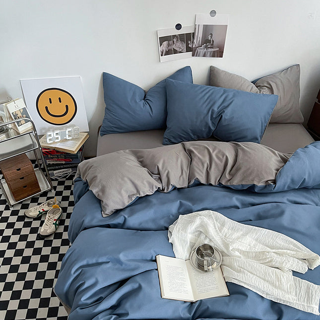 Baolan Light Grey Washed Cotton Bedding Set