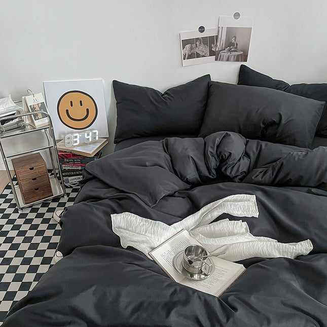 Black Washed Cotton Bedding Set