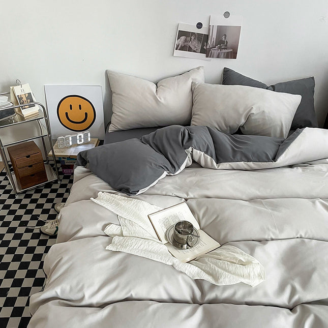 Haze gray Washed Cotton Bedding Set