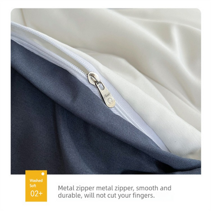 Matcha khaki Washed Cotton Bedding Set – shape and profile