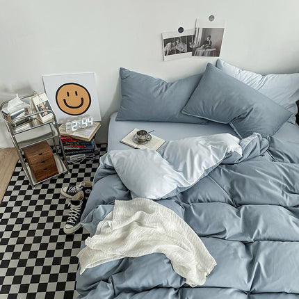 Hazy Blue Washed Cotton Bedding Set