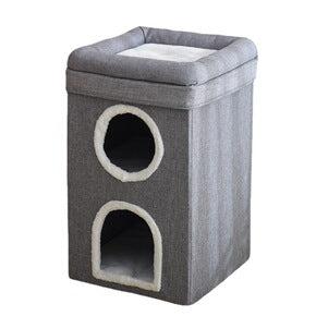 Grey 3-Story Villa Cat House with Scratching V888-ELOSUNG48747