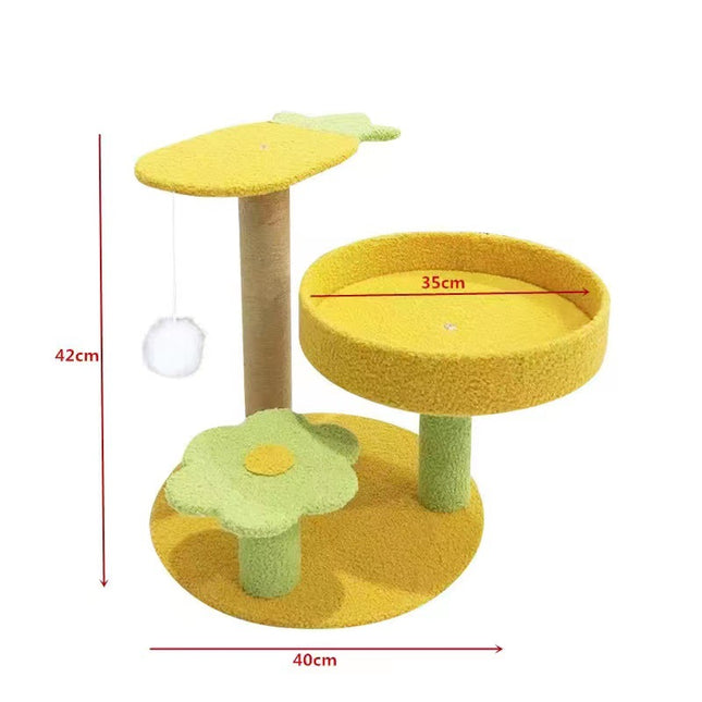 Pineapple Pineapple Cat Tree with Scratching Post & Cozy Perch
