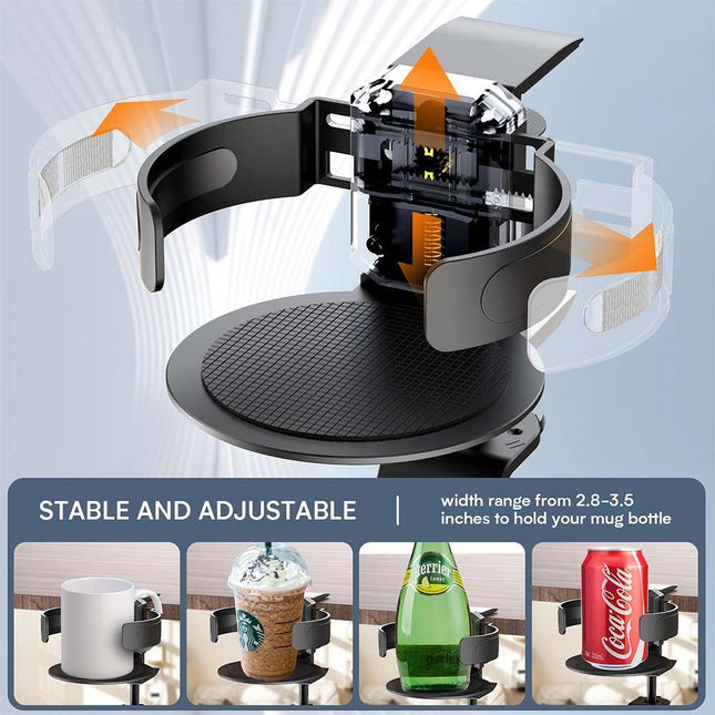 Black 2-in-1 Rotating Headphone and Cup – product detail