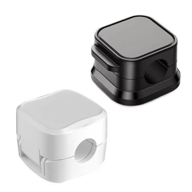 24 Pack Magnetic Cable Organizer Clips with 12 Black and 12 White Pieces Reusable Adhesive Cord Management