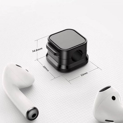 24 Pack Magnetic Cable Organizer Clips with 12 Black and 12 White Pieces, Reusable Adhesive Cord Management Holder for Desk and Car Charging Cables