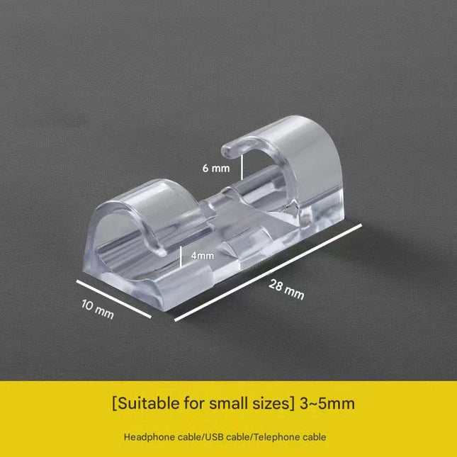 100 Pack Self-Adhesive Cable Clips Non-Marking Cord Management Holder for Desk and Car Drill-Free Wire