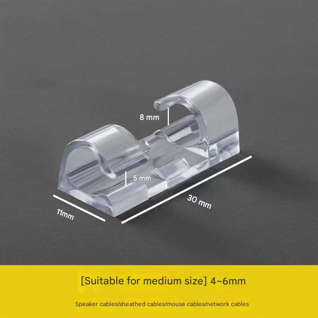 100 Pack Self-Adhesive Cable Clips Non-Marking Cord Management Holder for Desk and Car Drill-Free Wire