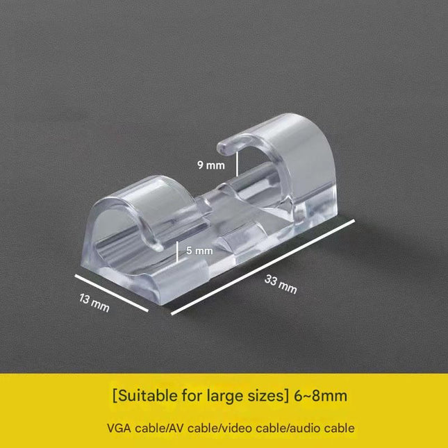 100 Pack Self-Adhesive Cable Clips Non-Marking Cord Management Holder for Desk and Car Drill-Free Wire