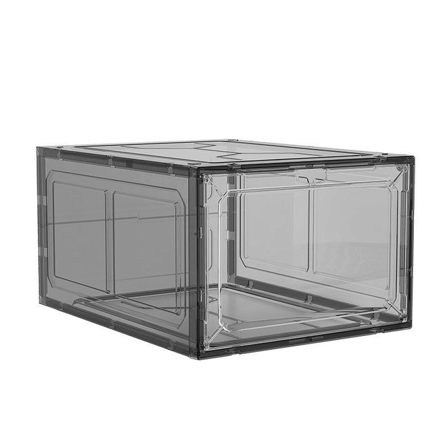 Black Transparent Magnetic Shoe Box Stackable Dustproof Sneaker Storage Case for Basketball Shoes Clear