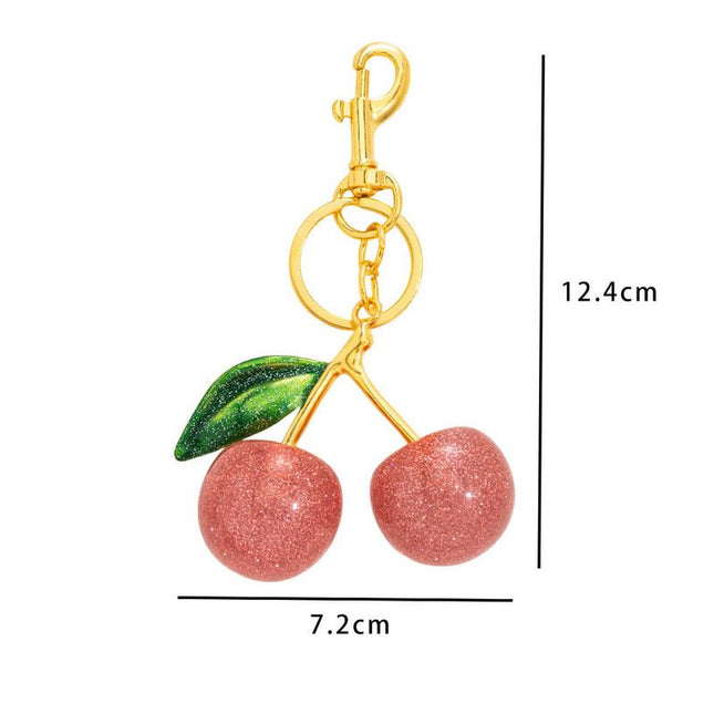 Fashionable Cherry Keychain with Fruit Pendant for Handbags and Keys Stylish Accessory Solution for Local
