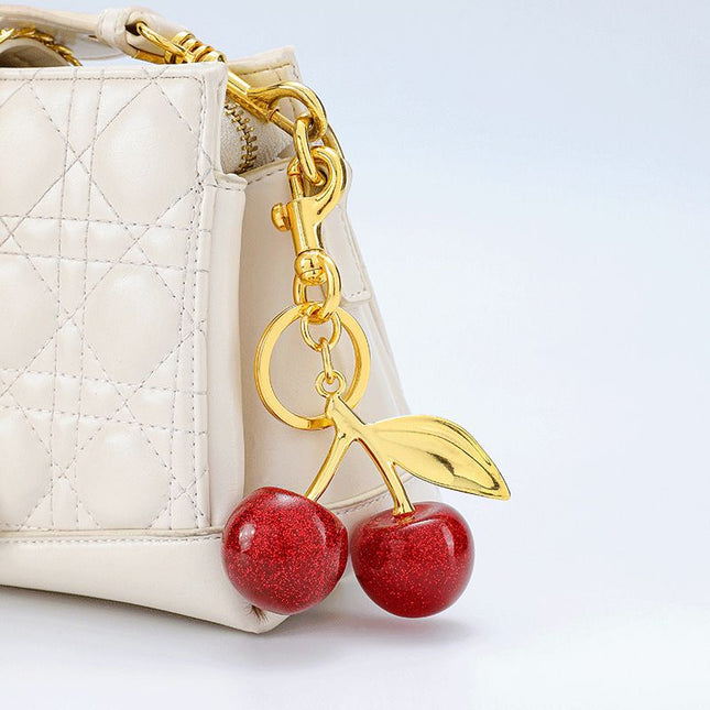 Fashionable Cherry Keychain with Fruit Pendant for Handbags and Keys Stylish Accessory Solution for Local – product detail