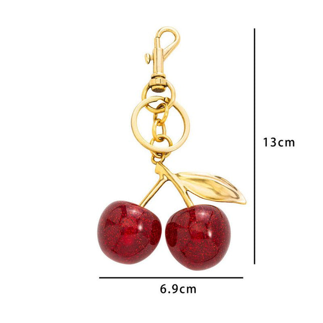 Fashionable Cherry Keychain with Fruit Pendant for Handbags and Keys Stylish Accessory Solution for Local