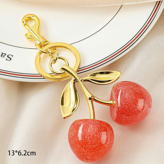 Fashionable Cherry Keychain with Fruit Pendant for Handbags and Keys Stylish Accessory Solution for Local