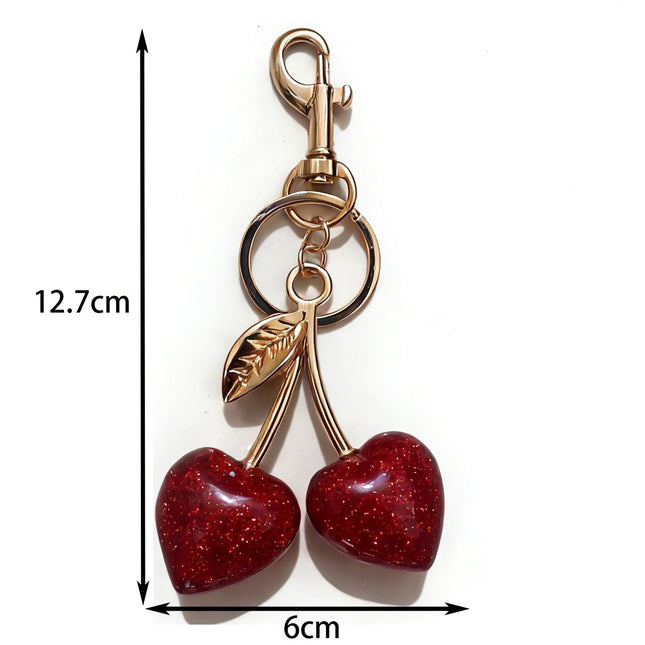 Fashionable Fashionable Cherry Keychain with Fruit Pendant for Handbags and Keys Stylish Accessory