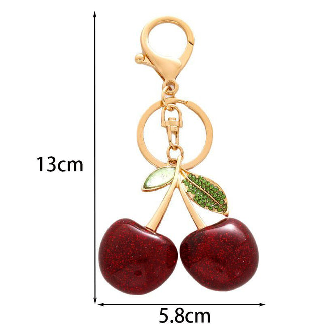 Fashionable Fashionable Cherry Keychain with Fruit Pendant for Handbags and Keys Stylish