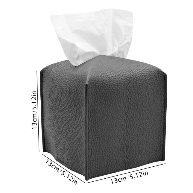 2 Pack Dark grey PU Leather Rectangular Tissue Box Covers Foldable Roll Paper Bag for V888-ELOSUNG48825
