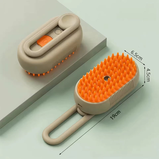 2 Pieces Khaki Pet Electric Spray Massage Comb for Dogs and Cats 3-in-1 Steam Grooming V888-ELOSUNG48829