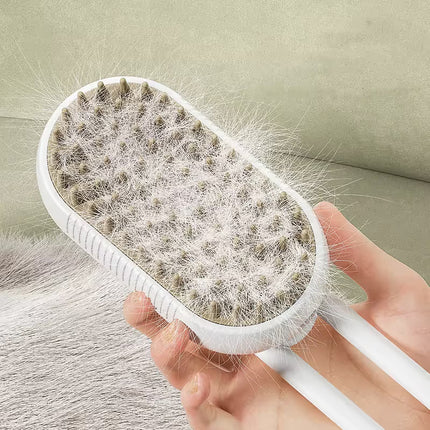 2 Pieces Khaki Pet Electric Spray Massage Comb for Dogs and Cats 3-in-1 Steam Grooming Brush for De-shedding and Waterless Cleaning Solution for Local Pet Owners