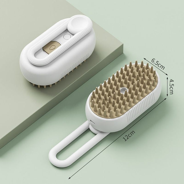 2 Pieces White Pet Electric Spray Massage Comb for Dogs and Cats 3-in-1 Steam Grooming V888-ELOSUNG48830