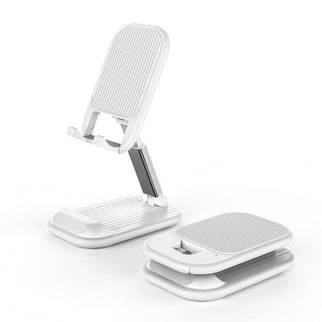 White Adjustable Desktop Phone Stand Telescopic Foldable Portable Tablet Holder for Home Office