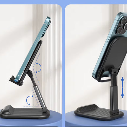 White Adjustable Desktop Phone Stand Telescopic Foldable Portable Tablet Holder for Home Office and Streaming Ergonomic Solution for Local Professionals
