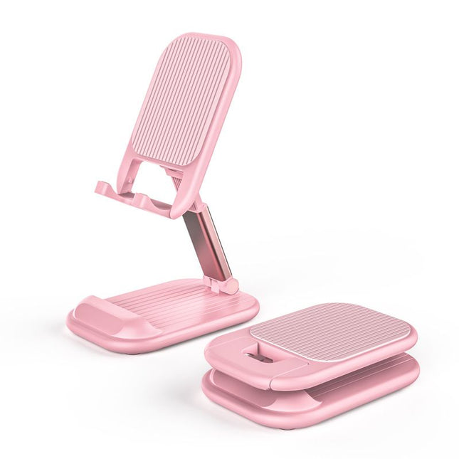 Pink Adjustable Desktop Phone Stand Telescopic Foldable Portable Tablet Holder for Home Office