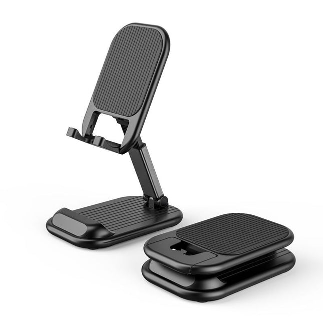 Black Adjustable Desktop Phone Stand Telescopic Foldable Portable Tablet Holder for Home Office