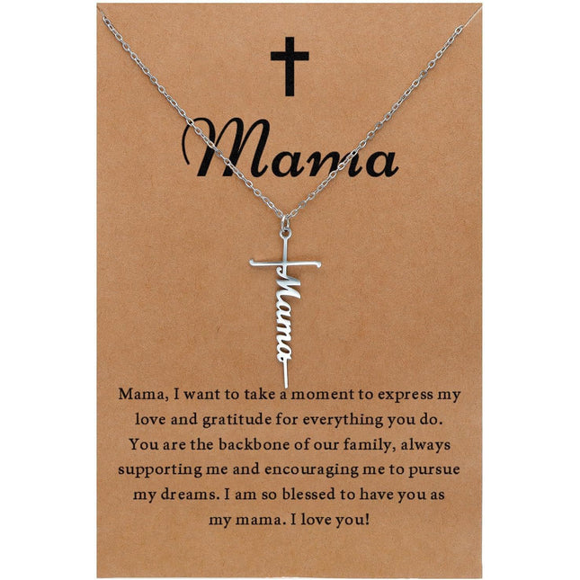 Stainless Steel Cross Necklace for Women Mother's Day Holiday Gift Elegant Jewelry Piece for Local Standard