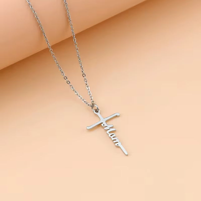 Stainless Steel Cross Necklace for Women Mother's Day Holiday Gift Elegant Jewelry Piece for Local – product detail