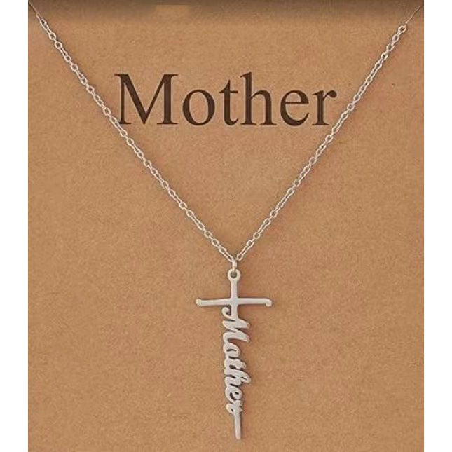 Stainless Steel Cross Necklace for Women Mother's Day Holiday Gift Elegant Jewelry Piece for Local Standard