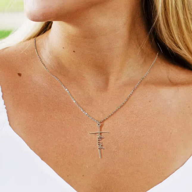 Stainless Steel Cross Necklace for Women Mother's Day Holiday Gift Elegant Jewelry Piece for Local – product detail