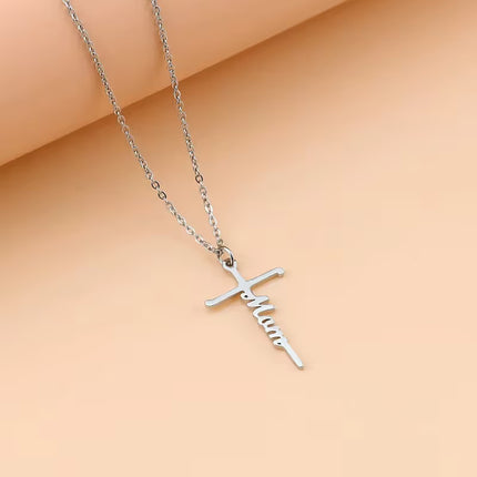 Stainless Steel Cross Necklace for Women Mother's Day Holiday Gift Elegant Jewelry Piece for Local Standard Everyday Wear(mother)