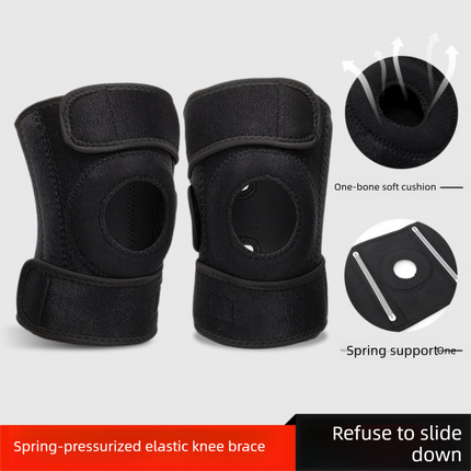 Black Upgraded Sport Knee Pads with Dual Spring Support and Shock Absorption for Basketball Cycling and Training Stabilizing Joint Compression for Local Athletes