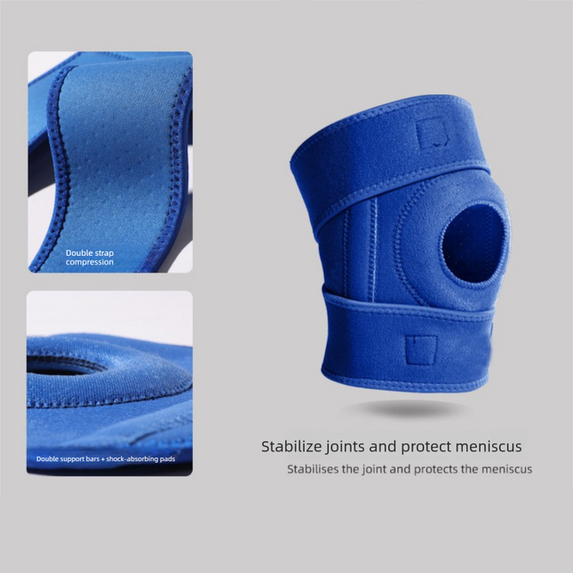Black Upgraded Sport Knee Pads with Dual Spring Support and Shock Absorption for Basketball Cycling