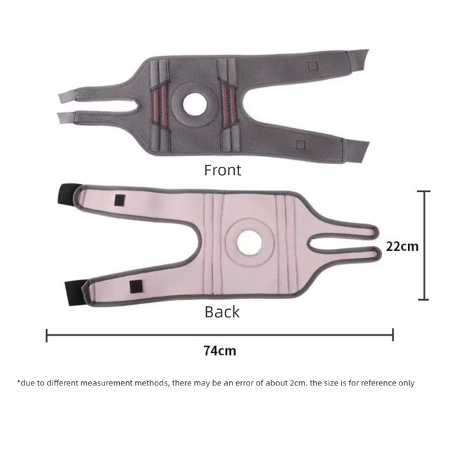 Grayish purple Adjustable Open Patella Knee Brace with Spring Support and Compression Straps