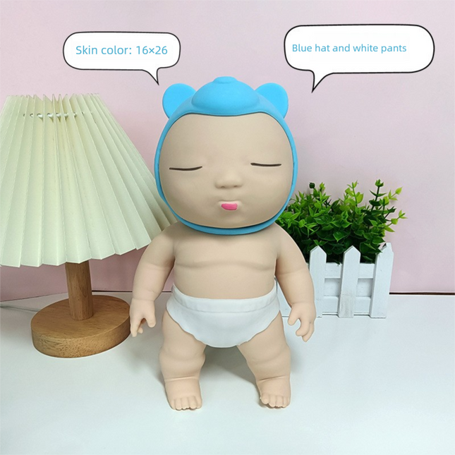 White 26CM Large Squeeze Ugly Doll Stress Relief Toy Slow Rebound TPR Sand-Filled Squishy Figure