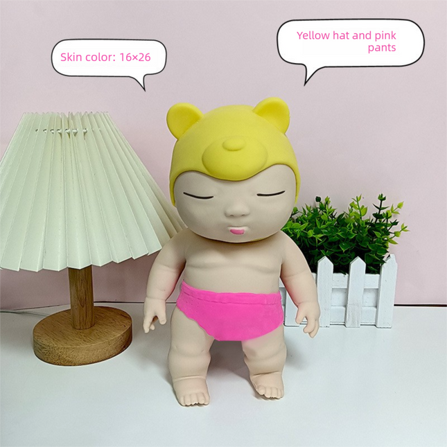 White 26CM Large Squeeze Ugly Doll Stress Relief Toy Slow Rebound TPR Sand-Filled Squishy Figure