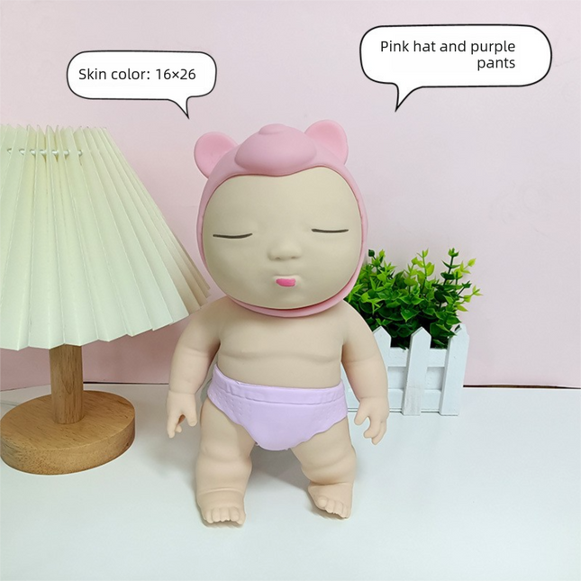 White 26CM Large Squeeze Ugly Doll Stress Relief Toy Slow Rebound TPR Sand-Filled Squishy Figure