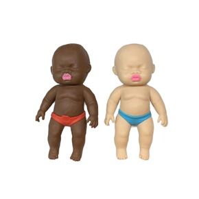 2 Pack 13cm Natasha Squeeze Dolls Black and White Mini Slow Rebound TPR Sand Filled Stress Relief Toys with