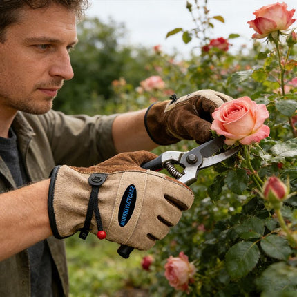 Size M Durable Cowhide Work Gloves for Welding Gardening and Outdoor Camping Thorn Proof Heat Resistant Hand Protection for Local Professionals