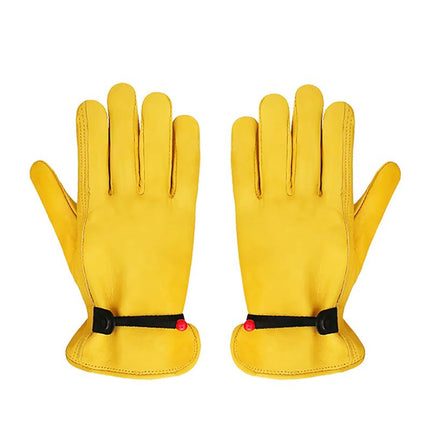 Size XL Golden Yellow Top-Grain Cowhide Protective Work Gloves, Durable Wear-Resistant Labor Safety Solution for Local Industrial Professionals