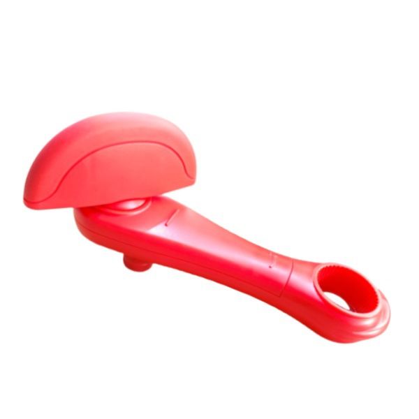 Red Multifunctional Manual Can Opener with Safe Smooth Edge Cutting Effort-Saving Design for Home Kitchen