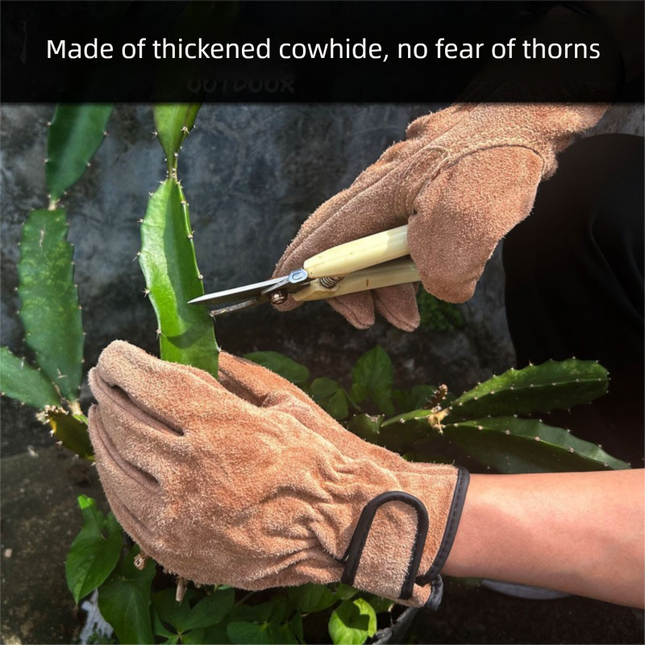 Size 2XL Heavy-Duty Cowhide Protective Gloves with Heat Resistant and Wear-Proof Leather for – product detail
