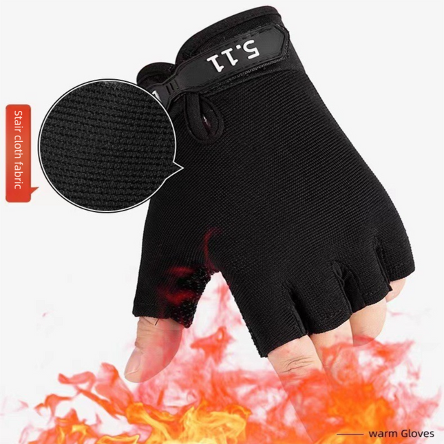 Black Tactical Half Finger Gloves with Hard Knuckle – product detail