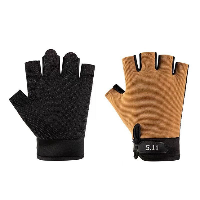 Yellow Tactical Half Finger Gloves with Hard Knuckle V888-ELOSUNG48903