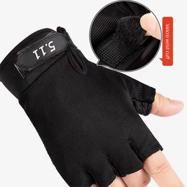 Green Tactical Half Finger Gloves with Hard Knuckle – product detail