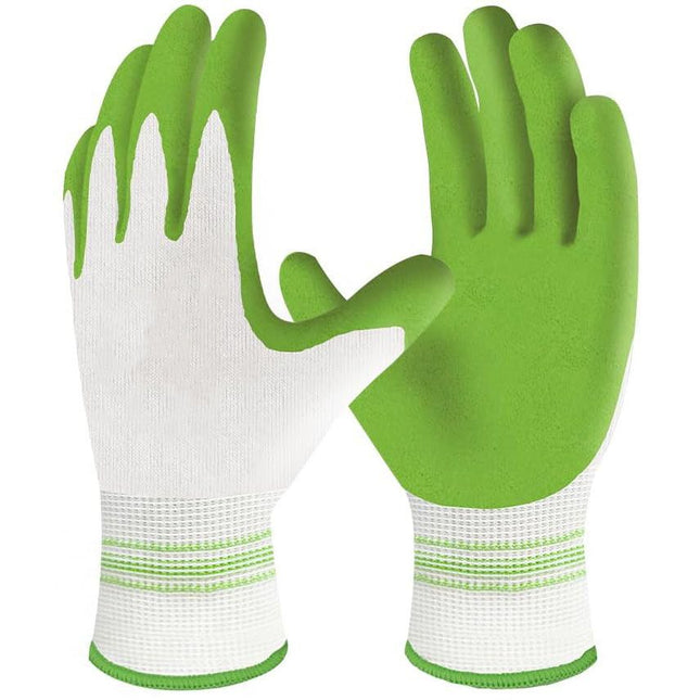 3 Pairs Green Gardening Gloves with Breathable Latex V888-ELOSUNG48906