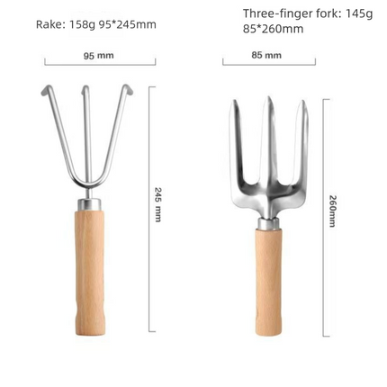 9-Piece Gardening Tool Set - Heavy Duty Stainless Steel with Beechwood Handles - Complete Garden Kit including Storage Tote, Hand Trowel, Rake, Pruning Shears and Gloves, Durable Gift Ready Solution